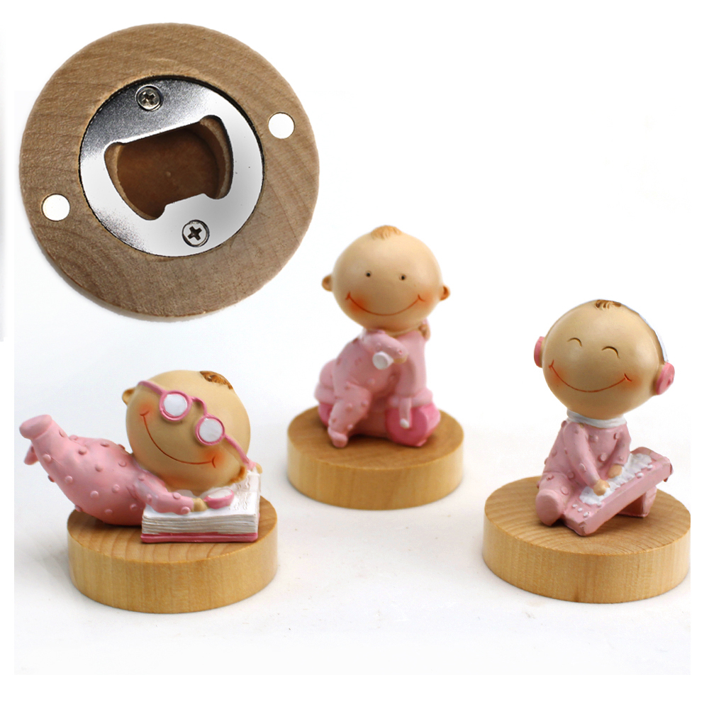 DLM - Apri Bottiglie Apribottiglie Con Calamita Moderno Design Tondo In Legno   Scatolina In Bamb  Cuore 30 Trentesimo Compleanno Nozze Anniversario Matrimonio