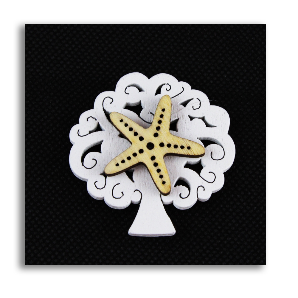DLM Calamita Bomboniera Albero Della Vita Con Blasone In Cristallo E Chiave Di Violino - Segnaposto Musicale, 5cm
