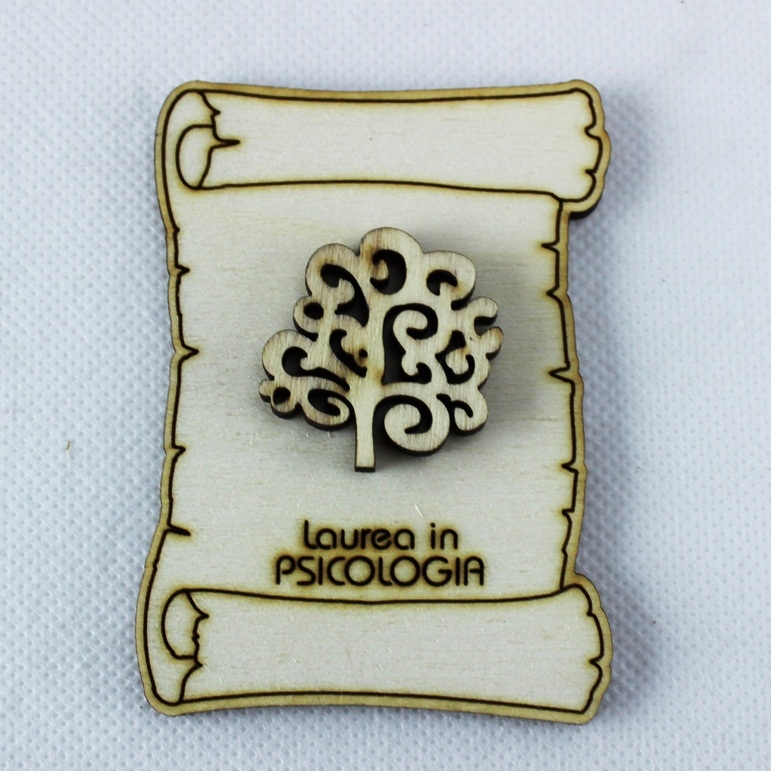 DLM - Calamita Magnete Pergamena Laurea in Psicologia metallo argentato