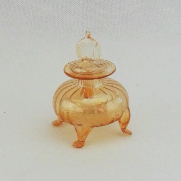 Mini Bottiglia Porta profumo in vetro soffiato ambra