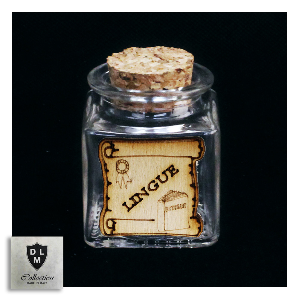 Barattolo in vetro Pergamena in legno Laurea in Lingue e letterature straniere Confettata Portaconfetti DIY