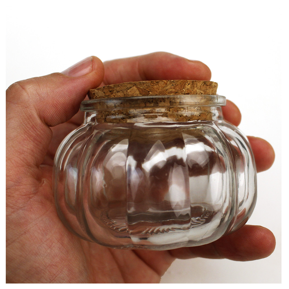 Kit 12 Barattoli In Vetro Per Bomboniere Con Tappo In Sughero – Albero Della Vita E Gessetto – 4x6 Cm