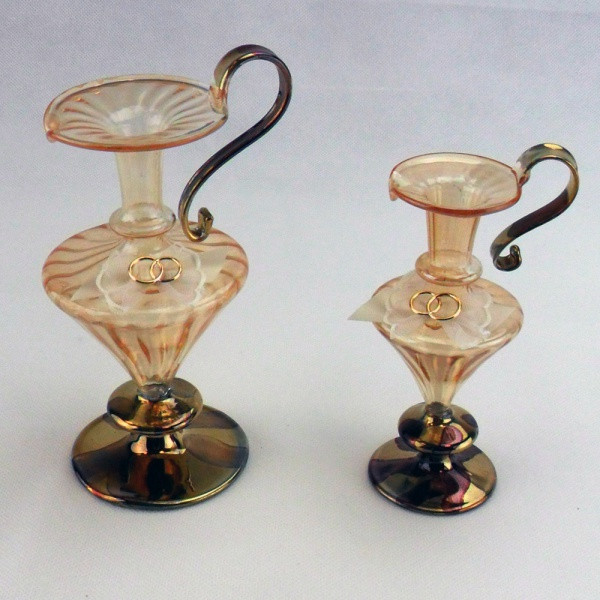 Set Di 4 Sottobicchieri Rotondi In Vetro Con Foglia D'oro, Diametro 9 Cm, In Elegante Scatola Di Acetato - Regalo Di Design