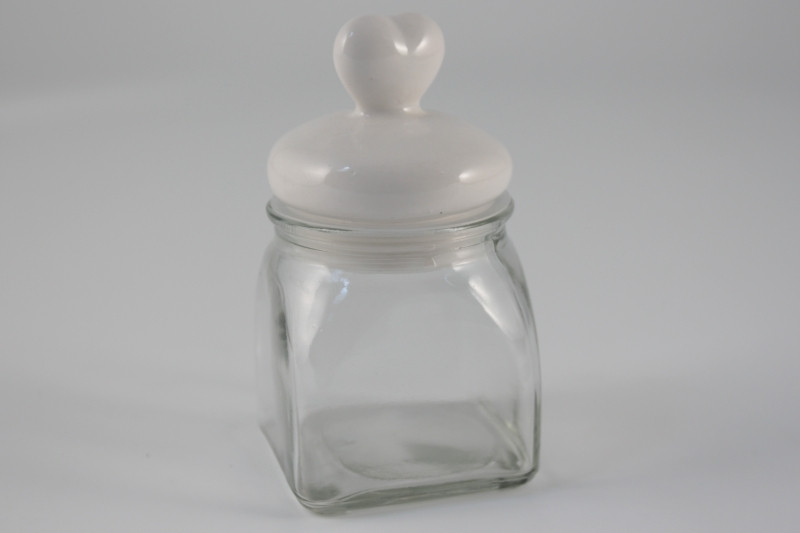 Barattolo cuore con tappo ermetico in ceramica (kit 12 pezzi)