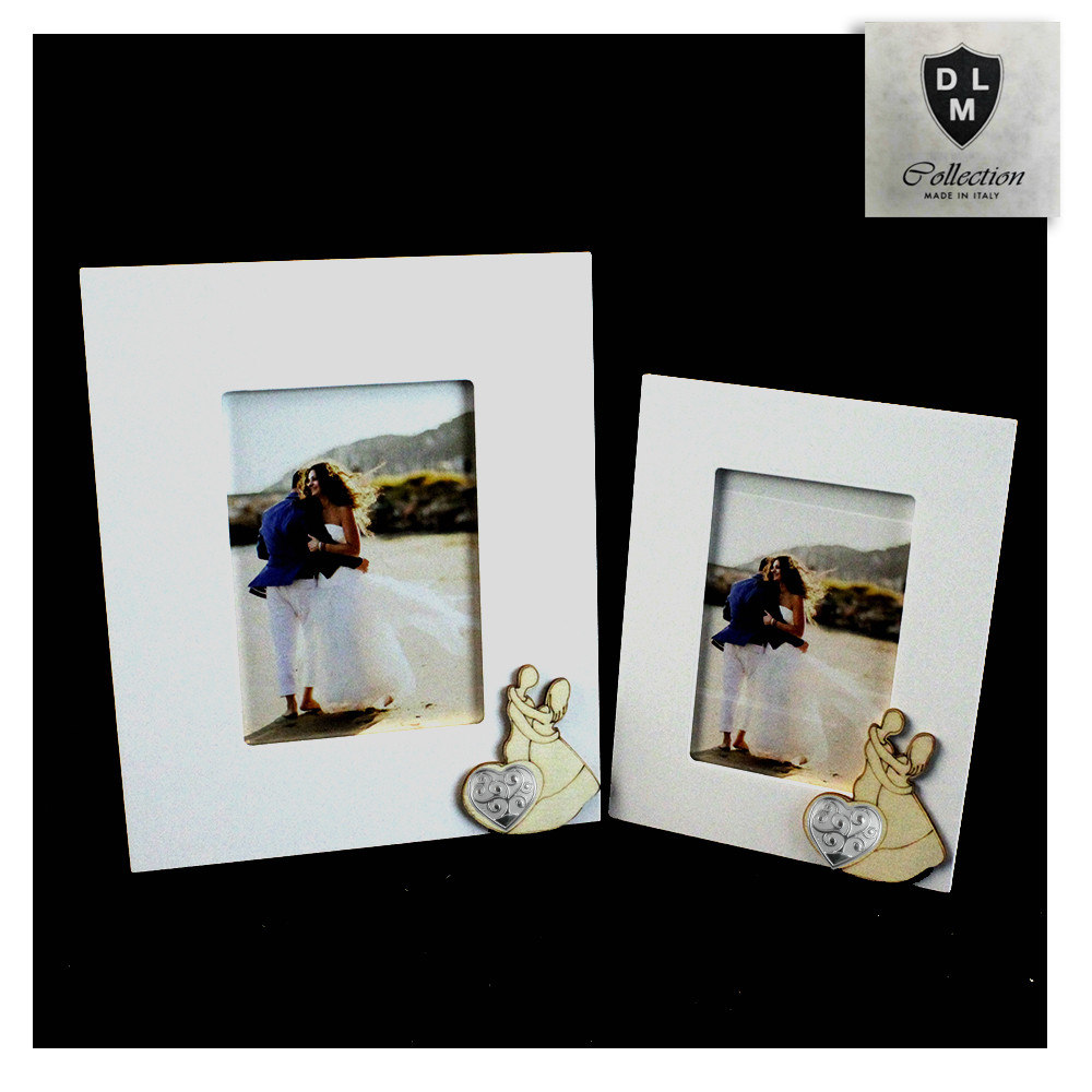 Portafoto Memo Clip Cuore in Legno con Albero della Vita Bianco bomboniera Kit 12 Pezzi DLM26862 