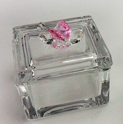 Scatola portagioie con farfalla in cristallo vari colori_Assortito_Grande 6.5x7x7cm