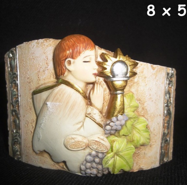 Icona bimbo comunione in resina cm 8 (24 pezzi)