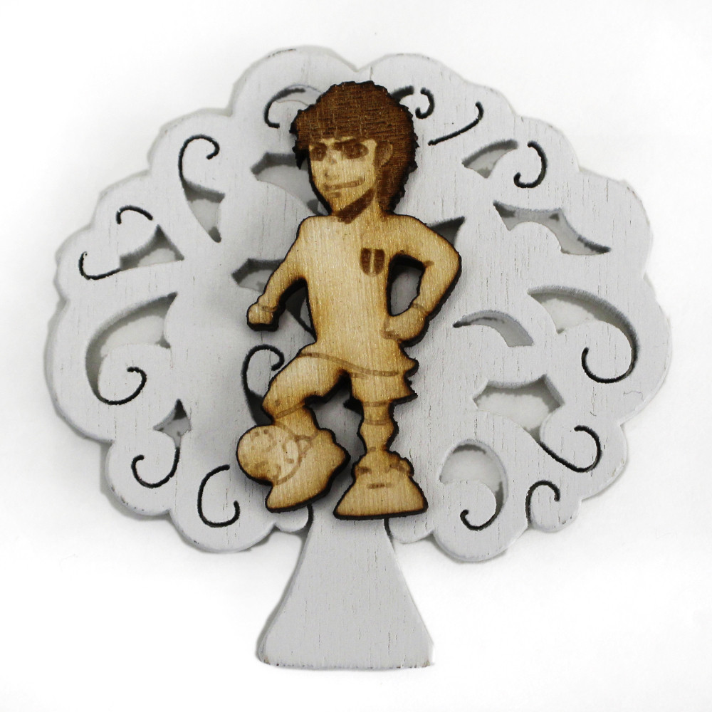 DLM - Calamita Albero della Vita Calcio Calciatore Partita Football  Confettata Segnaposto Magnete