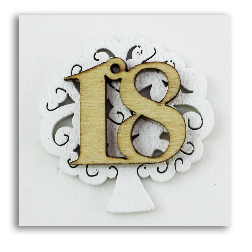Calamita Magnete Albero della Vita 18 Anni Diciottesimo Compleanno in legno Segnaposto Confettata Pensierino 