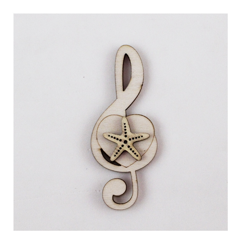 Calamita Magnete Cuore Chiave di Sol Violino Stella Marina Mare in legno Musica Segnaposto