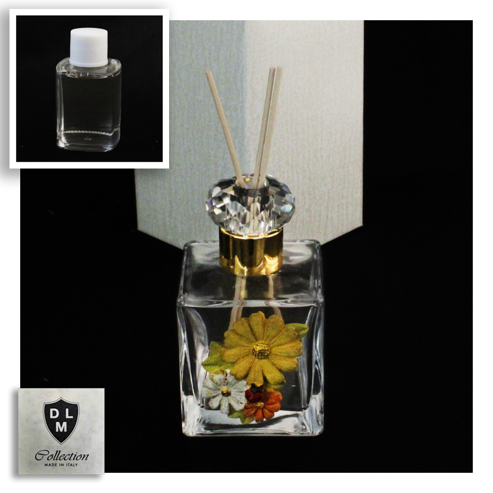 DLM - Profumatore Diffusore In Cristallo E Resina Con Orso Orsetto Rosa Cicogna Trenino Ciuccio Cavalluccio Nascita Bimba Battesimo Profumo 33815
