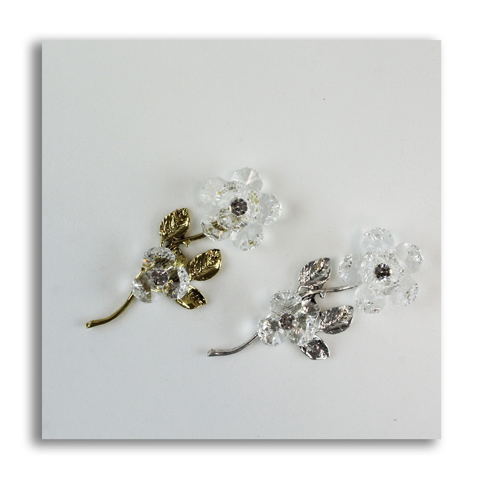 Fiore in cristallo Coppia Fiori Segnaposto 25 50 Anniversario Confettata Nozze_Argento