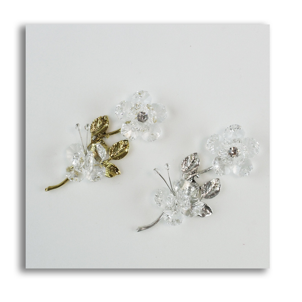 Fiore in cristallo e Farfalla Segnaposto 25 50 Anniversario Confettata Nozze_Oro