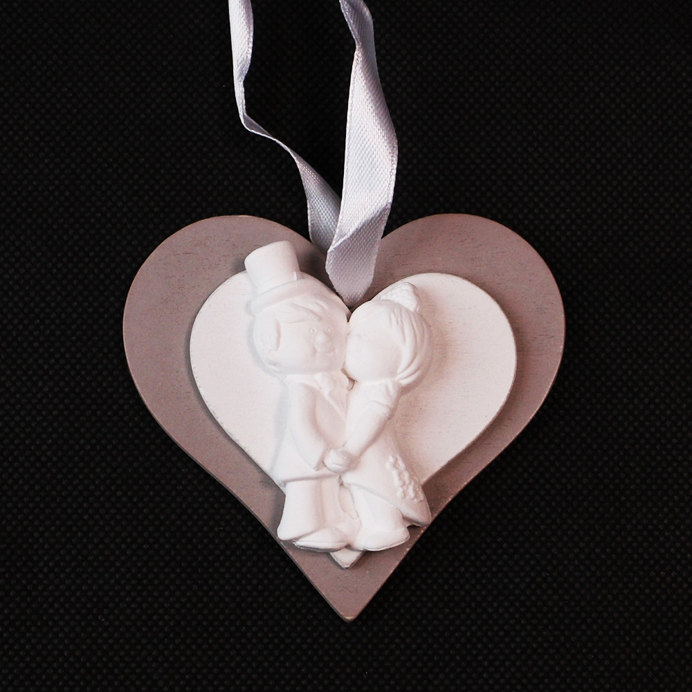 12 Statuine Gesso Sposi Per Bomboniera – Altezza 5 Cm, Bianco, Decorazione Matrimonio