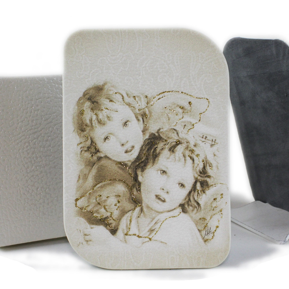 Icona in Ecopelle Eco pelle Angeli Angioletti Puttini Oro Confettata Idea Regalo