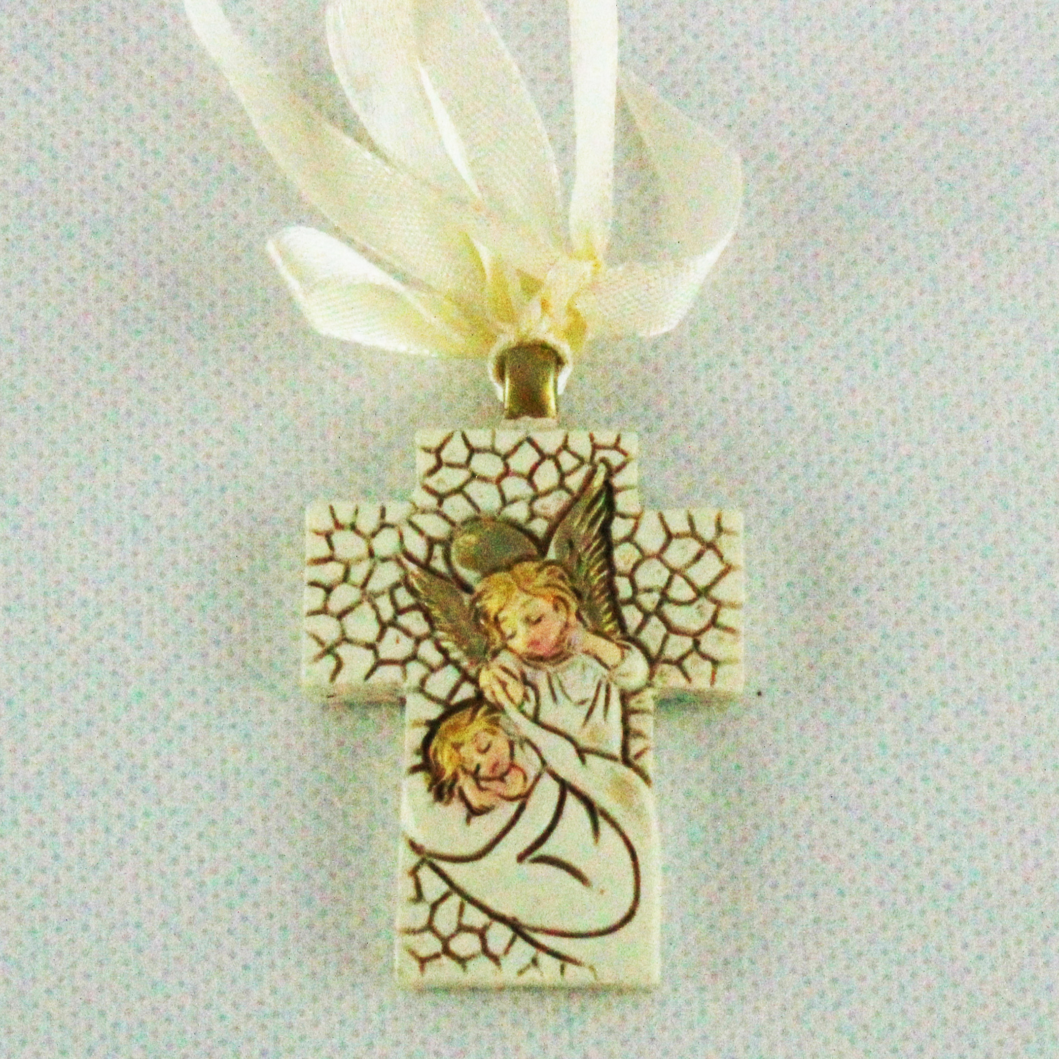 Icona crocifisso appendino Bimbo con Angelo (kit 24 pezzi)