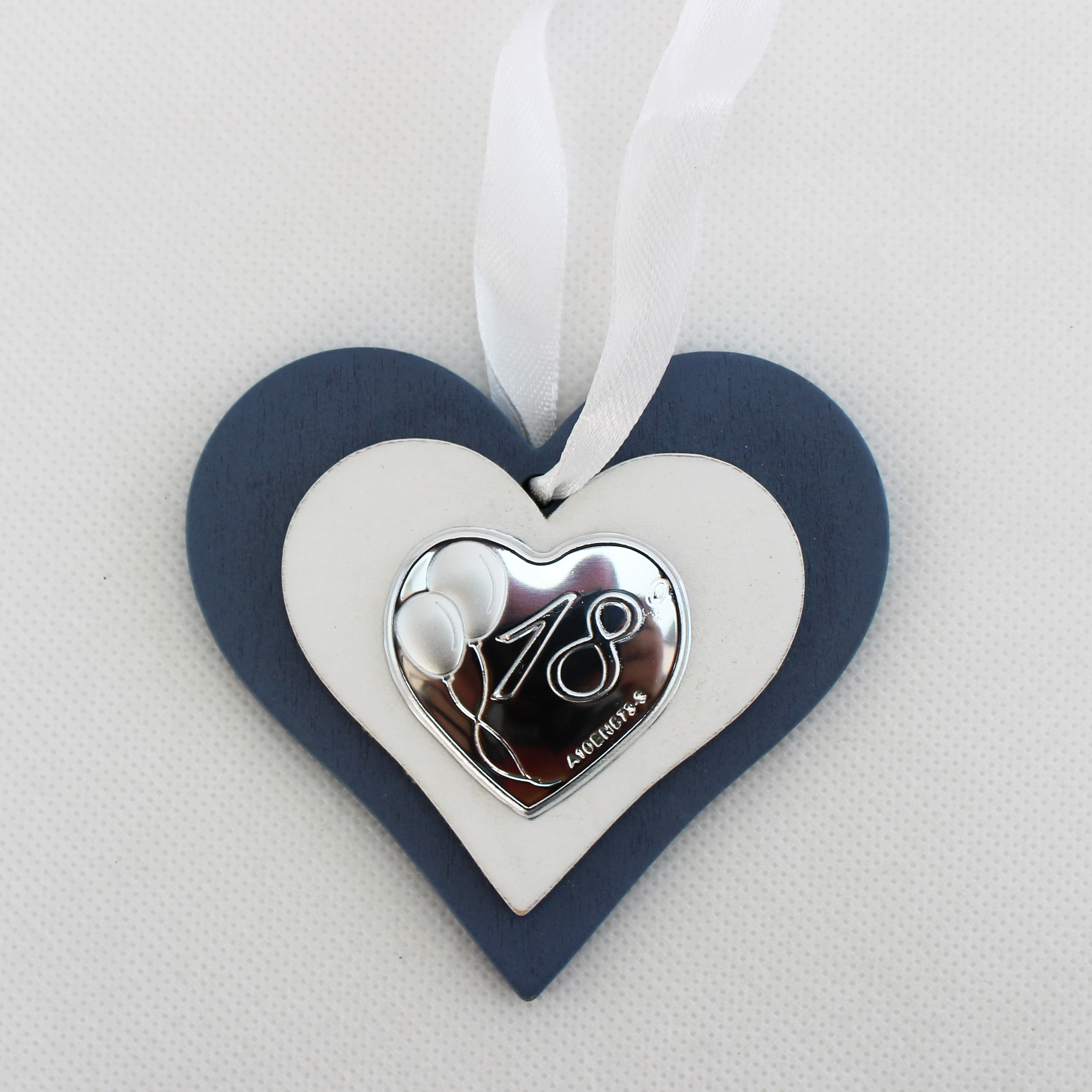 Icona cuore in legno per il 18 compleanno con scatola (kit 12 pezzi)