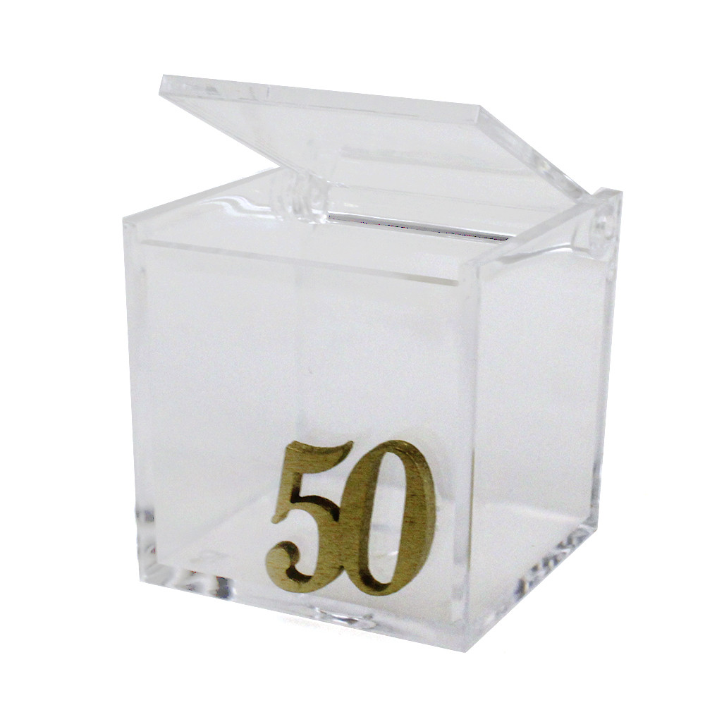 Scatolina bomboniera portaconfetti per 50° anniversario di nozze