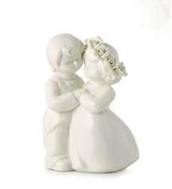 HERVIT Coppia sposi in porcellana bianca   