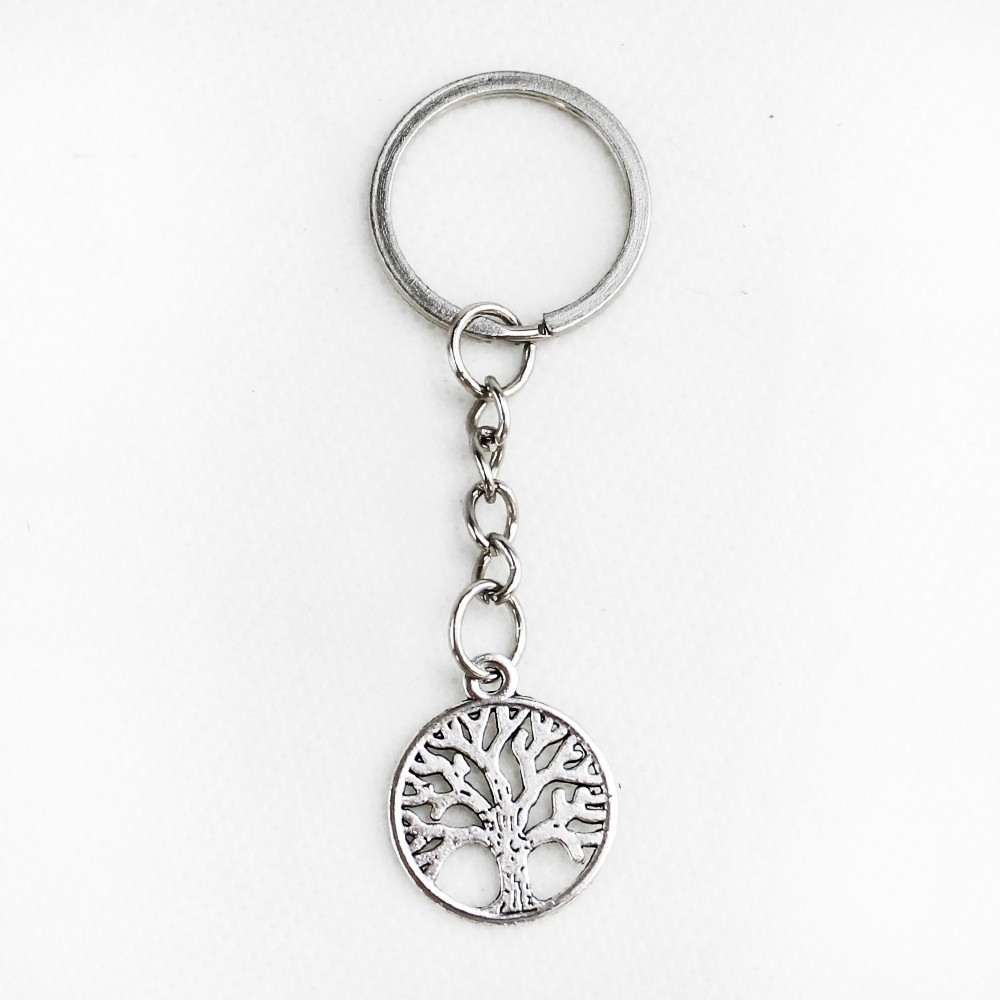 Portachiavi Albero Della Vita In Ametista Naturale - Portafortuna Viola - BASTOUR