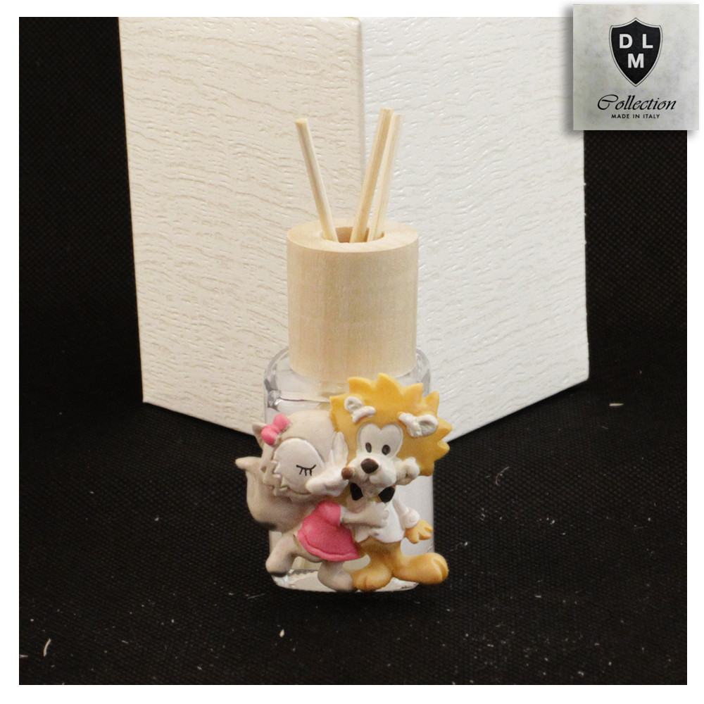 Profumatore Barattolo in Vetro e Legno con Coppia Volpi innamorate Sposi Matrimonio Anniversario Diffusore per Ambienti Profumo