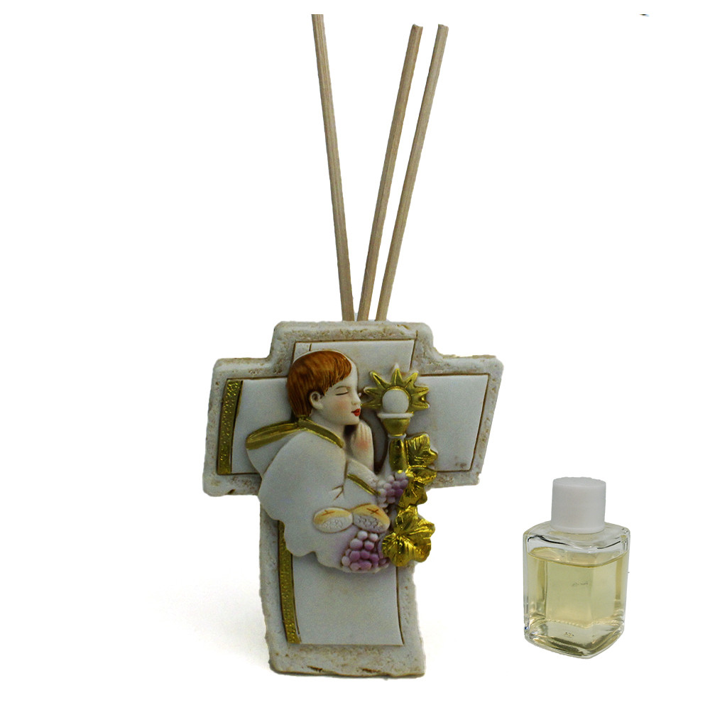Profumatore Crocifisso Croce Gold Bambino in preghiera Diffusore per Ambienti Profumo