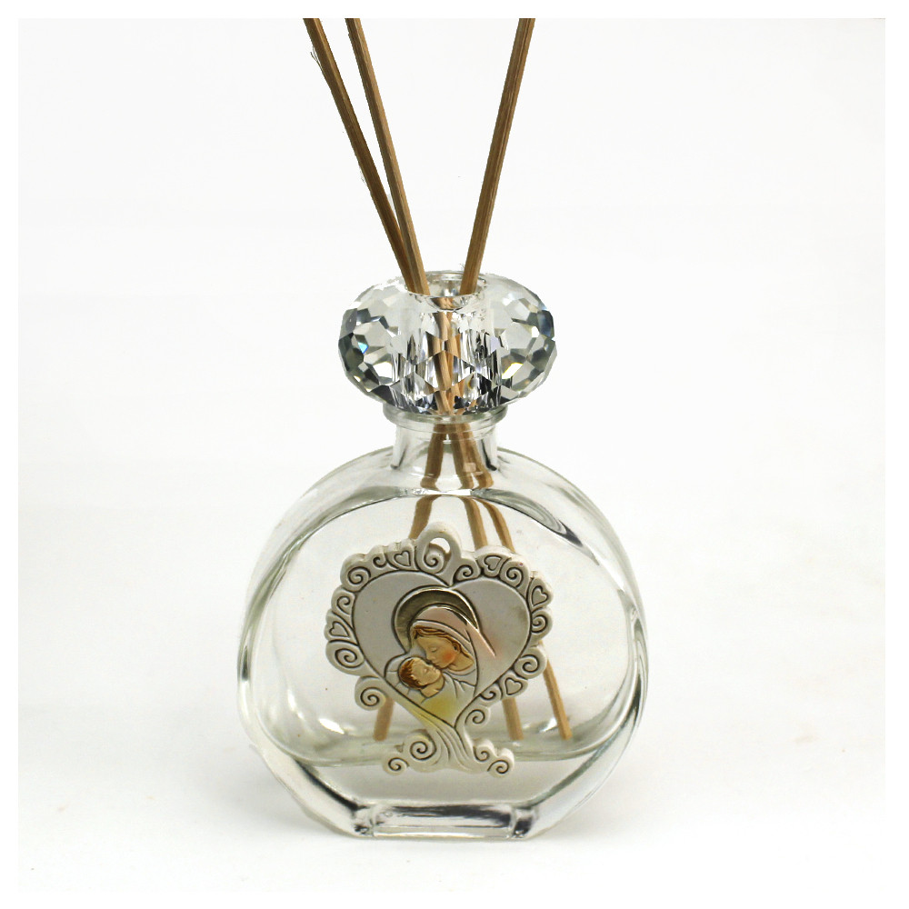 Profumatore in Cristallo con Albero della Vita Cuore Madonna con Bambino Nascita Matrimonio Nozze Diffusore per Ambienti Profumo