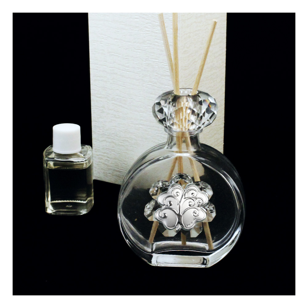 Profumatore in Cristallo con Quadrifoglio Albero della Vita Life Tree Diffusore per Ambienti Profumo