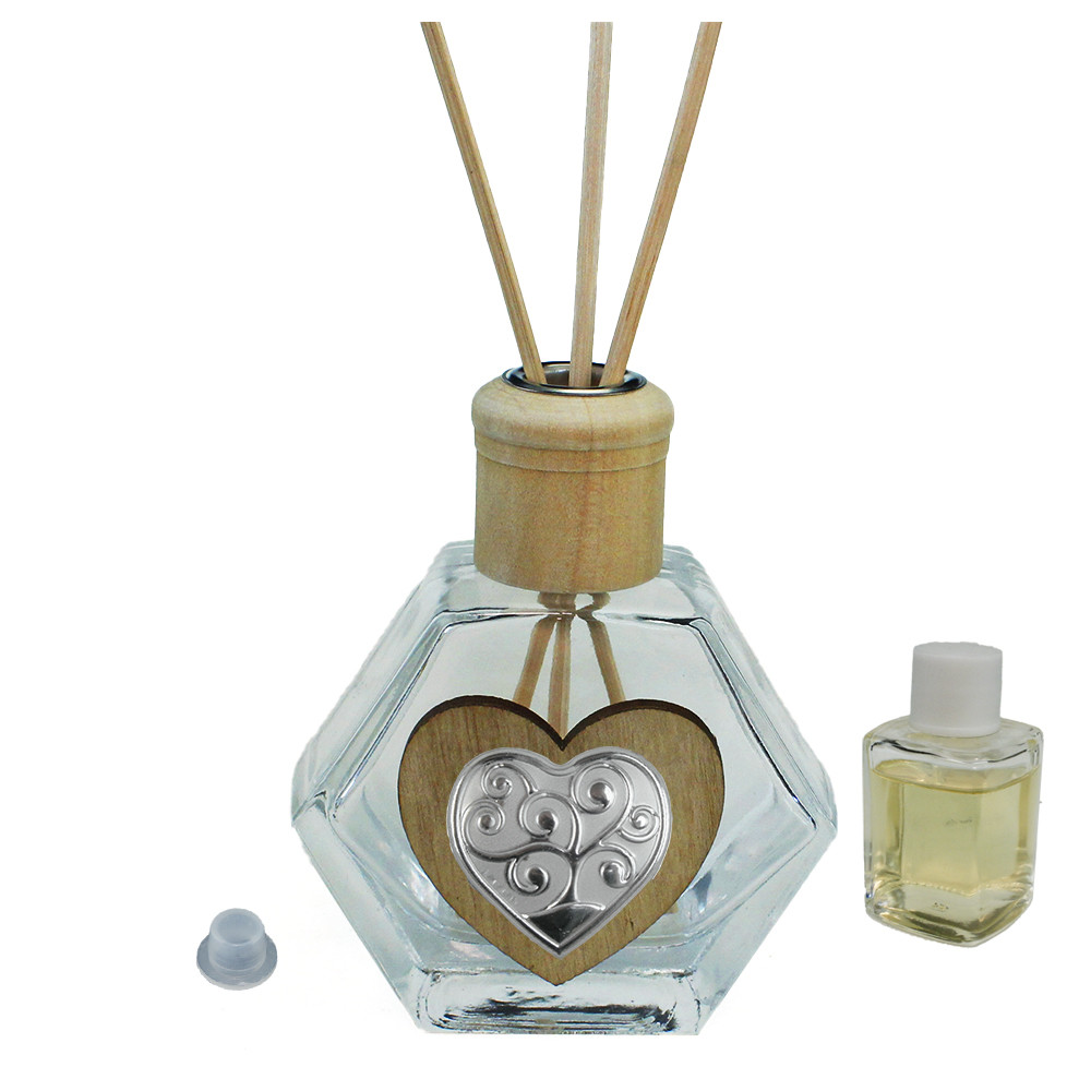 Profumatore in Vetro con Cuore Albero della Vita Matrimonio Nozze Anniversario Diffusore per Ambienti Profumo