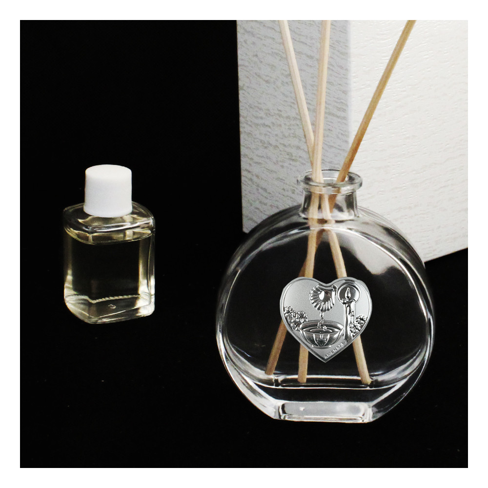 Profumatore in Vetro con Cuore Battesimo Fonte Battesimale Diffusore per Ambienti Profumo