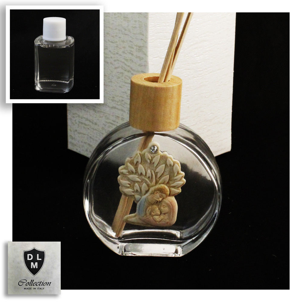Profumatore in Vetro e Legno con Albero della Vita e Sacra Famiglia Ambienti Profumo