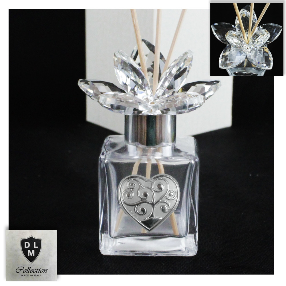 Profumatore in Vetro Fiore in Cristallo Albero della Vita Life Tree Matrimonio Battesimo Comunione