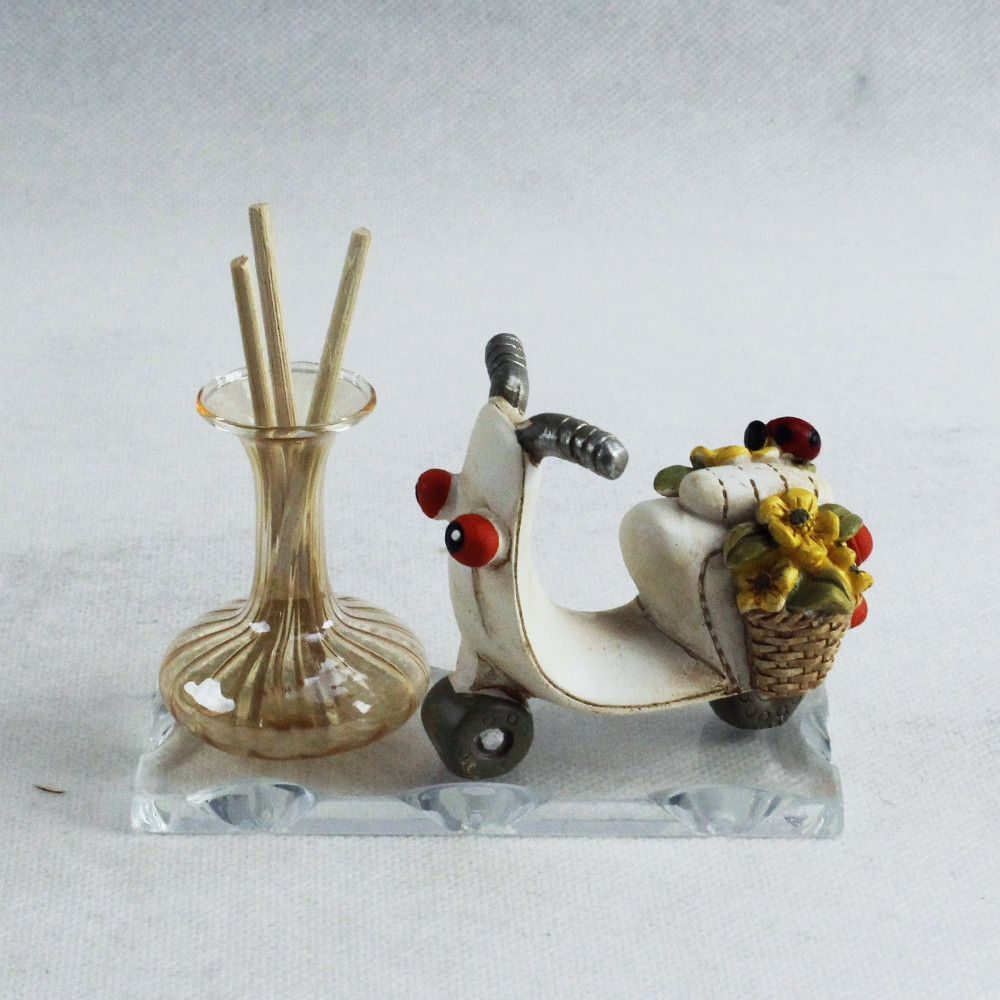 Profumatore in vetro Vespa Vespetta Moto in ceramica con Fiori