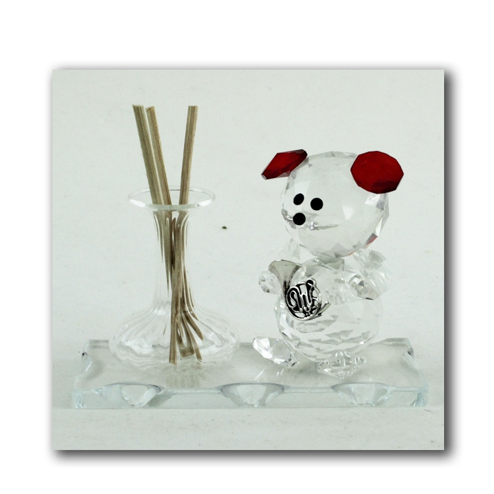 Profumatore Orso Orsetto in cristallo Musica Cuore Tromba Chitarra Sax Orsacchiotto _Rosso