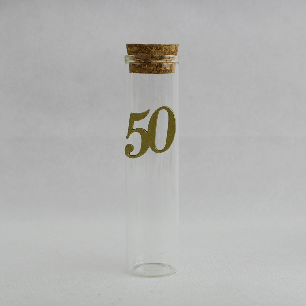 Provetta Barattolo per 50 Anniversario Porta Confetti Segnaposto Confettata 