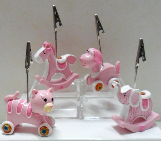 Portafoto animaletti rosa in resina (24 pezzi) 