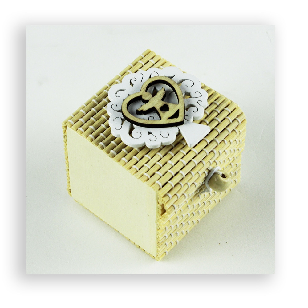Scatola Portaconfetti in Bambu Albero della Vita Angelo Angioletto Cuore Confettata Segnaposto