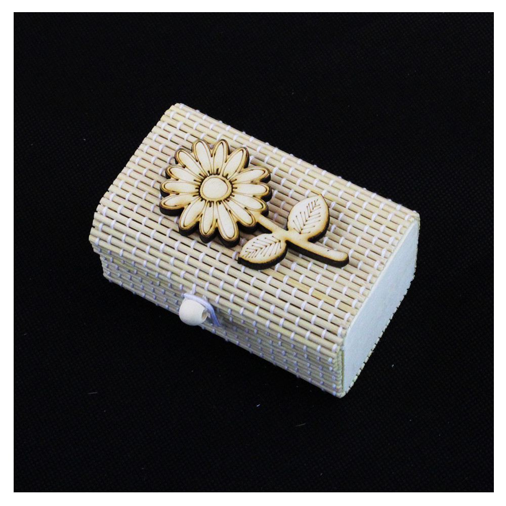 Scatola Portaconfetti in Bambu Fiore Rosa Girasole Calla Margherita Bambù Confettata Segnaposto