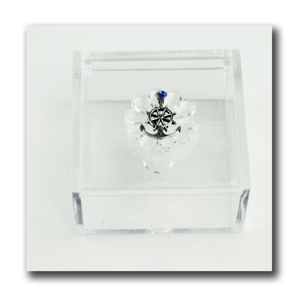 Scatola portagioie in plexiglass Ancora Timone Mare Confetti plexi 