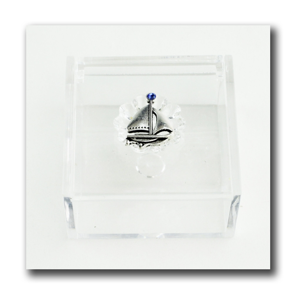 Scatola portagioie in plexiglass Barca a Vela Mare Marinaio Confetti plexi 