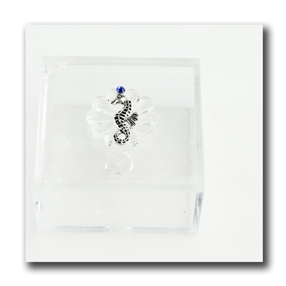 Scatola portagioie in plexiglass Cavallino Cavalluccio Marino Confetti plexi 