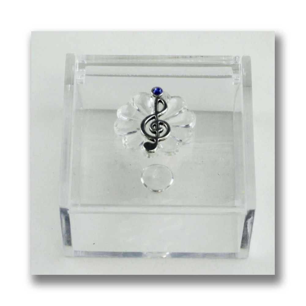 Scatola portagioie in plexiglass Chiave di Violino Sol Musica Porta Confetti plexi 
