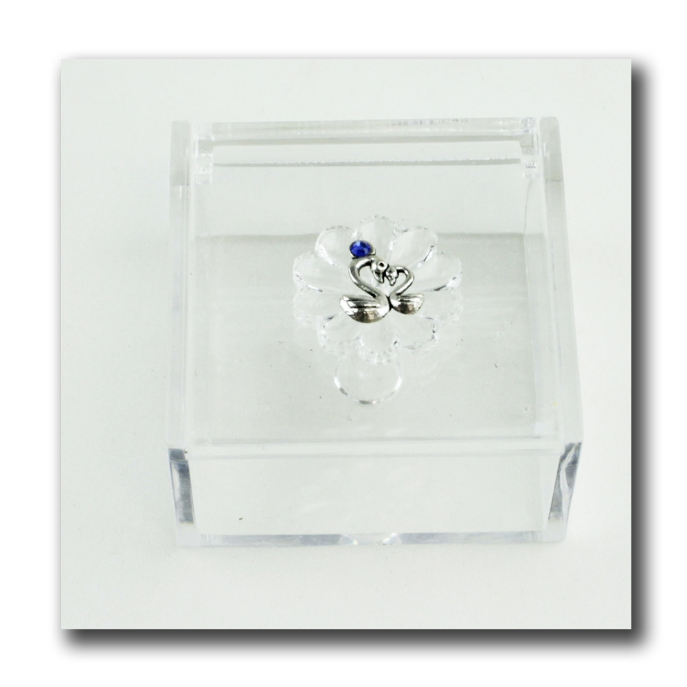 Scatola portagioie in plexiglass Coppia Cigni Innamorati Confetti plexi 