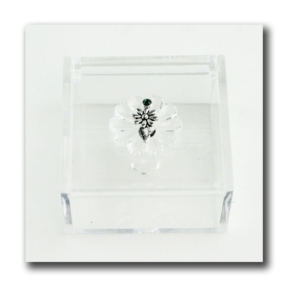Scatola portagioie in plexiglass Fiore Fiorellino Margherita Confetti plexi 