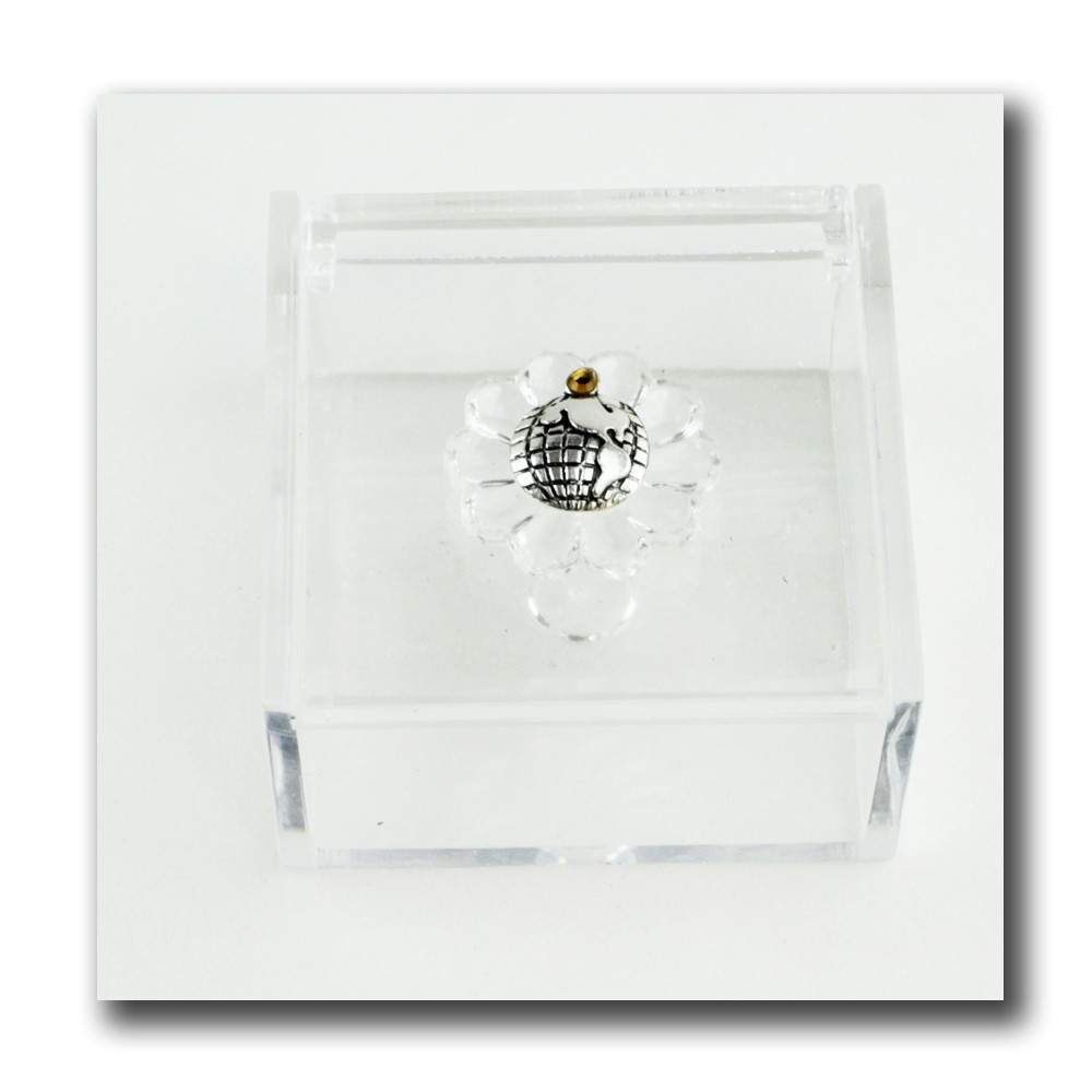 Scatola portagioie in plexiglass Mondo Mappamondo Viaggi Travel Confetti plexi 