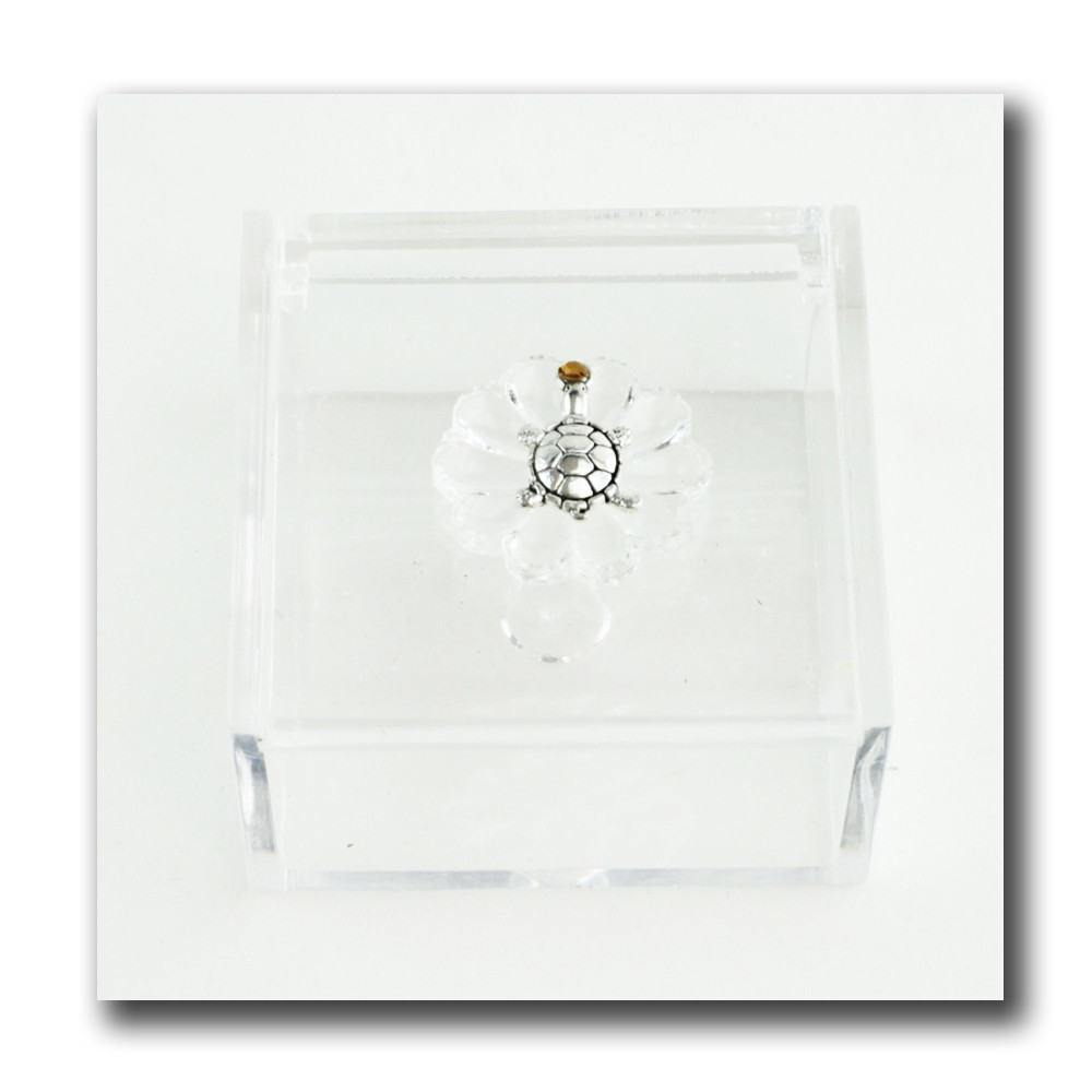 Scatola portagioie in plexiglass Tartaruga Portafortuna Porta Confetti plexi 