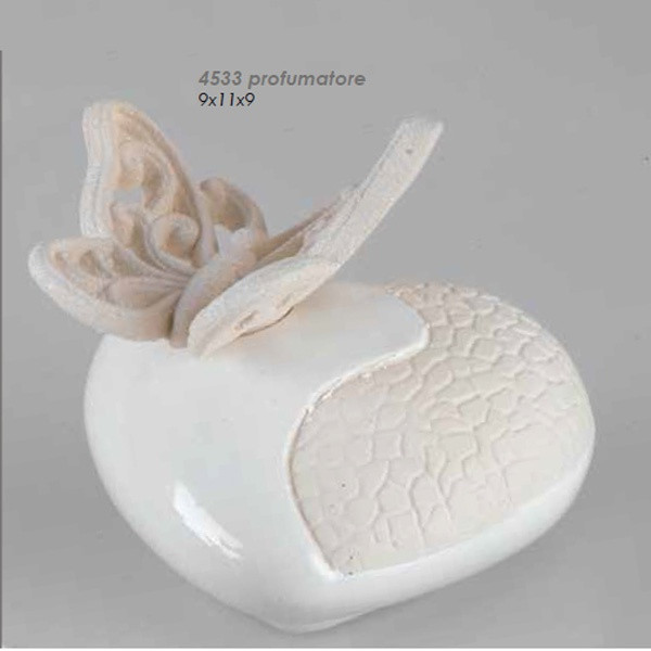 Profumatore cuore farfalla in ceramica
