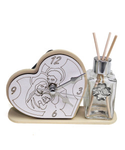 Profumatore Orologio Cuore con Sacra Famiglia per Nozze 30 trentesimo Anniversario Diffusore Profumo