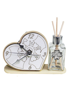Profumatore Orologio Cuore in legno Albero della Vita per Compleanno Trentesimo Comunione Diffusore Profumo