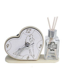 Profumatore Orologio Cuore con Coppia Sposi  per Nozze 40 quarantesimo Anniversario Diffusore Profumo